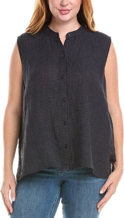 Eileen Fisher Eileen Fisher Plus Mandarin Collar Linen Shirt