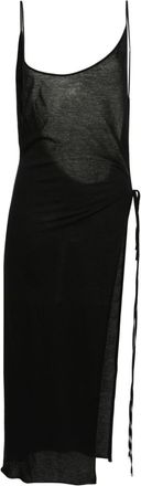 The Attico open-back cotton midi dress - women - Cotton - 44 - Black