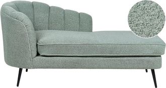 Beliani Left-Hand Chaise Lounge ALLIER Boucle Green
