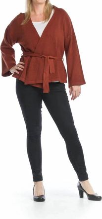 Papillon Soft Wrap Cardigan In Rust