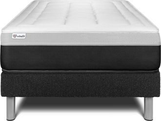 VITALIT Somier Negro + Colch&oacute;n Con Muelles Y Viscoel&aacute;stica 90 X 190