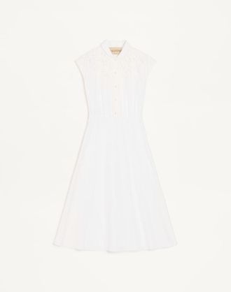 Valentino Embroidered Poplin Midi Dress Woman WHITE 36