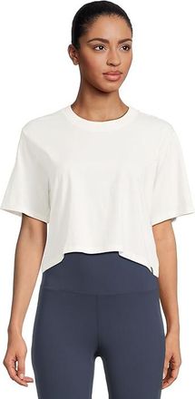 Prana Everyday Crop T-Shirts Womens Clothing Soft White : LG (Womens 12-14), Cotton