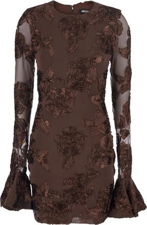 Rotate Rotate Birger Christensen, Dames, Jurken, Bruin, Maat: XS Leer