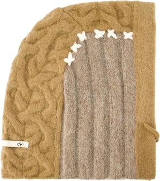 Ader Error Nylon Bruine Balaclava - Heren - Hoeden - Bruin - ONE Size - Nylon - Accessoires