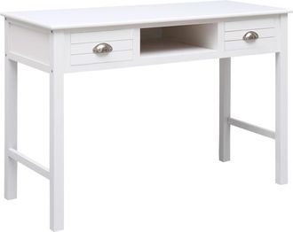 vidaXL Secretario 110x45x76 Cm De Madera Blanca