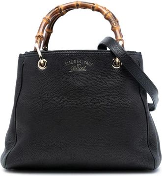 Gucci Pre-owned Handbags, female, Black, Size: ONE SIZE Pre-owned Leather Top Handle Bag