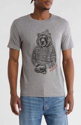 Lucky Brand Holiday Bear Graphic T-Shirt in Medium Heather Gray at Nordstrom Rack, Size Xx-Large