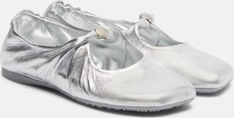 Loewe Pebble Soft metallic leather ballet flats