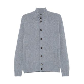 Zanone Chioto Cardigan - Heren - Truien - Blauw - Maat: M Wol
