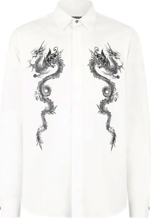 Roberto Cavalli Camicia con stampa - Bianco