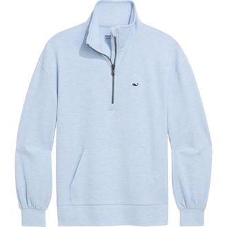 Vineyard Vines Quarter Zip Pullover in Serenity Blue Heather at Nordstrom, Size X-Small