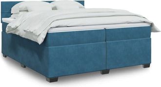 vidaXL Cama Box Spring Con Colch&oacute;n Terciopelo Azul 200x200 Cm Vidaxl