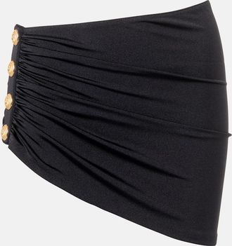 Balmain Draped embellished beach cover-up