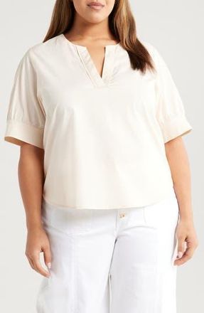 Wit & Wisdom Cuffed Elbow Sleeve Top in Stone at Nordstrom Rack, Size X-Large