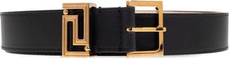 Versace Silk And Nylon Belt With Geometric Gold-Tone Buckle