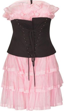 Philosophy di Lorenzo Serafini Multicolor Cotton Cocktail Womens Dress