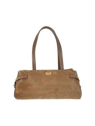 Anya Hindmarch Brown Wilson Suede Shoulder Bag
