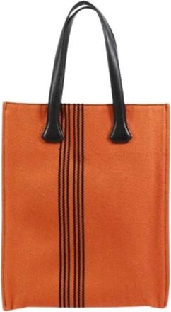 Herm&egrave;s Pre-owned Tote Bag - Dames - Vintage Shopper - Oranje - ONE Size - Leer - Vintage