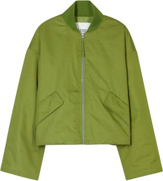 Closed Bomber in cotone - Verde