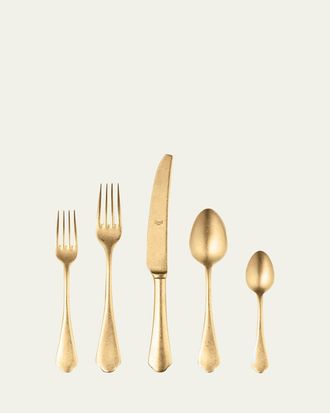Mepra Dolce Vita Pewter Oro 5-Piece Flatware Set
