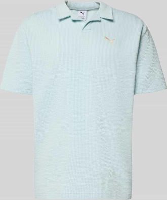 Puma Regular Fit T-Shirt mit Logo-Stitching in Hellblau, Gr&ouml;&szlig;e XXL