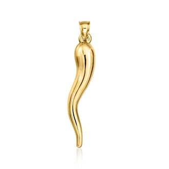 Canaria Canaria Mens 10kt Yellow Gold Italian Horn Pendant
