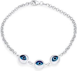 Bling Jewelry Evil Eye Glass Bead Bracelet in Blue at Nordstrom Rack, Size 7