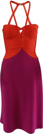 Hérve Léger Color Block Cutout Sleeveless Emmaline Dress in Multicolor Rayon