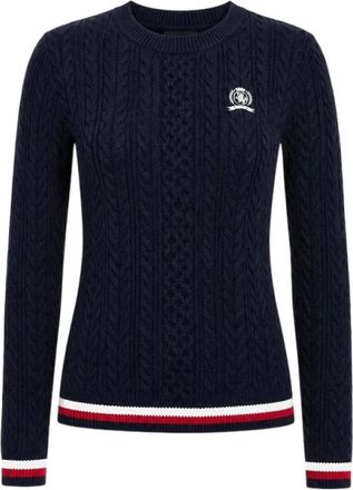 Tommy Jeans Maglione a trecce con bordi a contrasto - - Knitwear - Donna - Blu - L