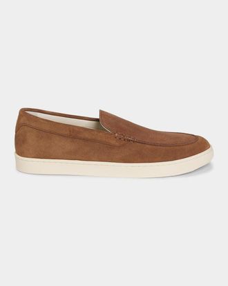 Brunello Cucinelli Men & apos;s Hybrid Venetian Suede Slip-Ons