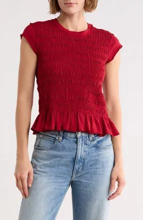 Vigoss Smocked T-Shirt in Red at Nordstrom Rack, Size X-Large