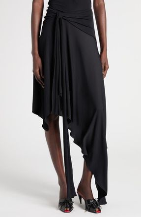 Alexander McQueen Asymmetrica Jersey Skirt in Black at Nordstrom, Size 44