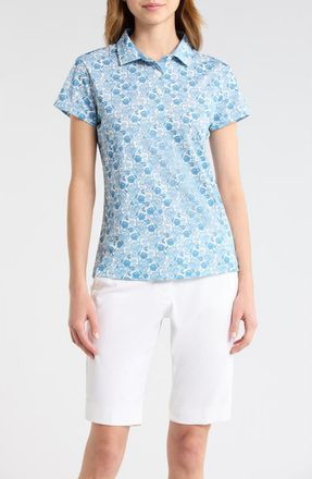 Swannies Melissa Print Golf Polo in Blue Shadow at Nordstrom, Size X-Small