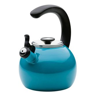 Circulon Circulon 2-Quart Whistling Turquoise Teakettle with Flip-Up Spout