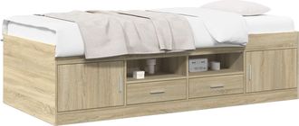 vidaXL Estructura De Cama Con Almacenamiento Roble Sonoma 80 X 200 Cm Vidaxl