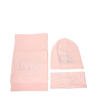 Michael Kors Geschenkidee Schal, M&uuml;tze und Stirnband Damens Acryl Pink/Staub