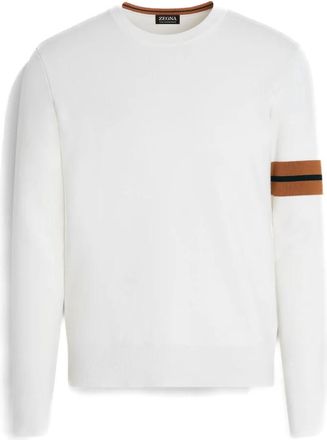 Ermenegildo Zegna Maglia girocollo in lana High Performance - Heren - Ronde hals truien - Wit - 5XL - Wol - Truien & Vesten