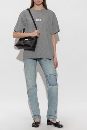 Maison Margiela T-shirt With Logo Patch, Womens, Grey