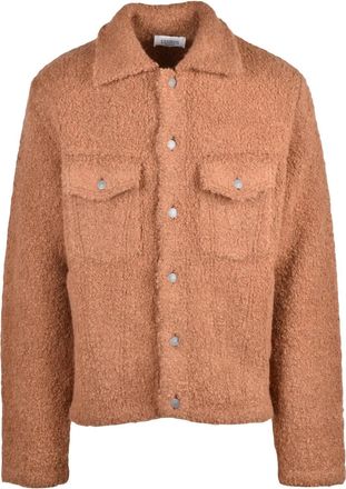 Laneus Caramel Boucl&eacute; Button-Up Jacket