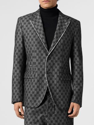 Philipp Plein Blazer Miami Vice in misto cotone con motivo monogram