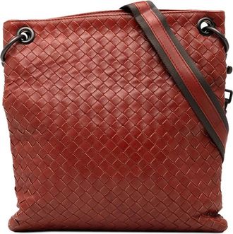 Bottega Veneta Pre-owned Woven Leather Crossbody Bag - Dames - Vintage Schoudertas - Bruin - ONE Size - Leer - Vintage