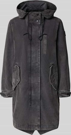 Khujo Parka mit Kapuze und Pattentaschen Modell FREYA in Dunkelgrau, Gr&ouml;&szlig;e XXL