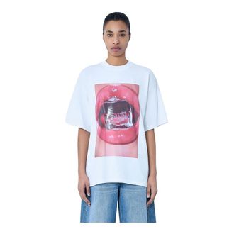 Alexander Wang Alexander Wang, T-Shirts, female, White, Size: XS Cotton Jersey Graphic T-Shirt