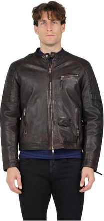 The Jack Leathers Motor leren jas - Heren - Leren en Su&egrave;de Jassen - Bruin - 2XL - Jassen