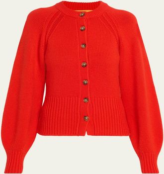 Guest In Residence Sculpted Crewneck Cashmere Cardigan