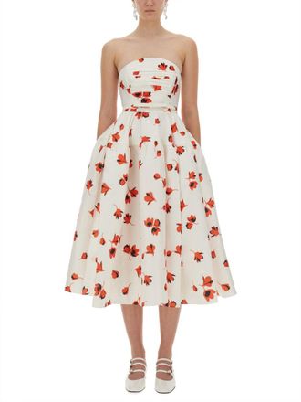 Self Portrait Midi Dress With Floral Print