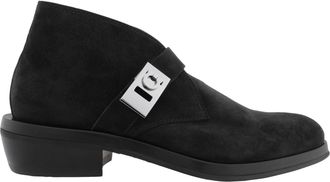 Ferragamo Ferragamo Suede Gancini Strap Ankle Boots, Size 9 E