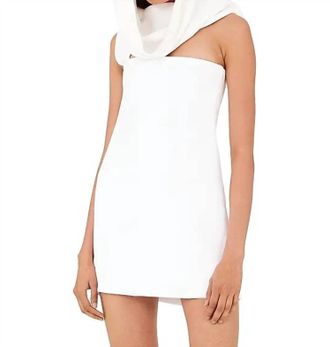 Ferragamo Womens Hooded Mini Dress In White