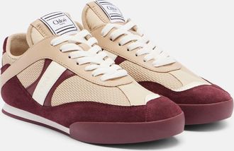 Chloé Chloe Kick suede-trimmed sneakers